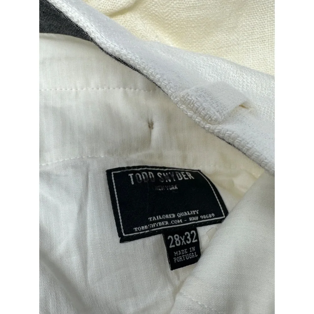 Todd Snyder 100% Linen Sutton Dress Suit Pants Mens Sz 28x25 Actual Ivory K0